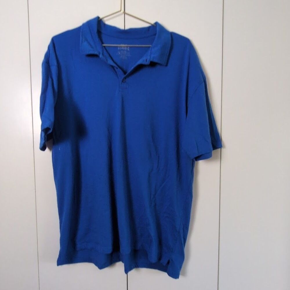 True Classic Men's XXL Blue Polo Shirt Short Sleeve DAD BOD FRIENDLY